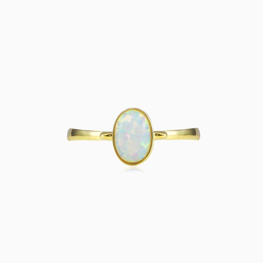 Woman Monte Cristo | Simple White Opal Gold Ring