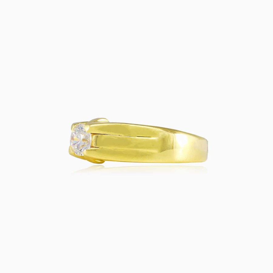 Woman Monte Cristo | Bold Gold And Crystal Ring