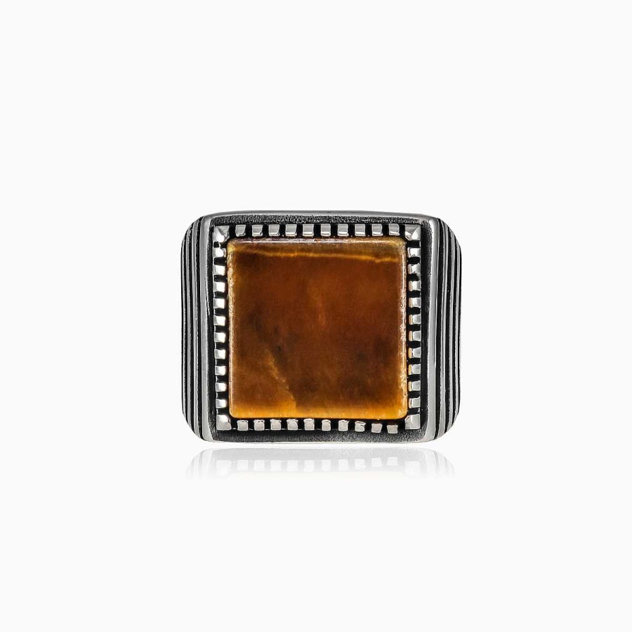 Man Monte Cristo | Dot Symmetric Tiger Eye Ring