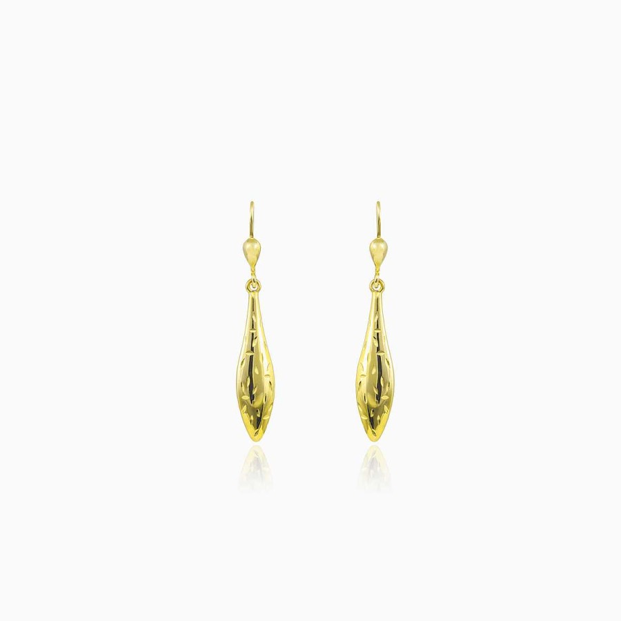 Woman Monte Cristo | Dangling Shiny Detailed Gold Earrings