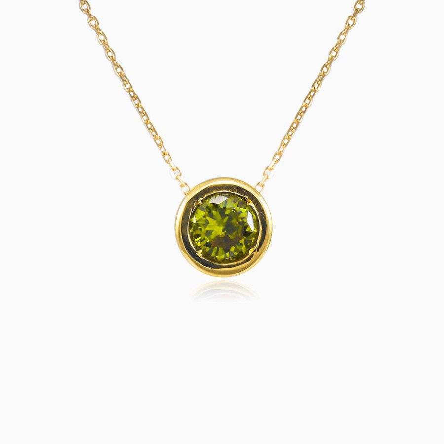 Woman Monte Cristo | Bezel Olivine Gold Necklace