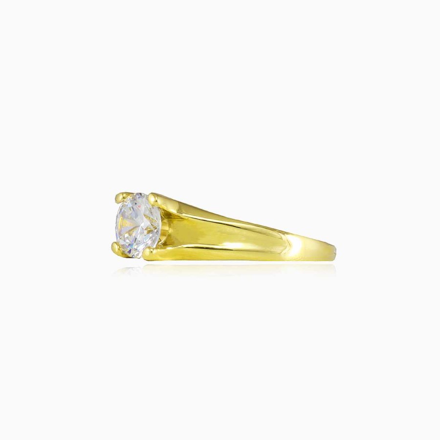 Woman Monte Cristo | Carved Crystal Gold Ring