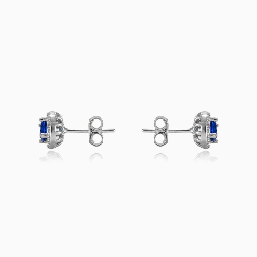 Woman Monte Cristo | Round Blue Earrings