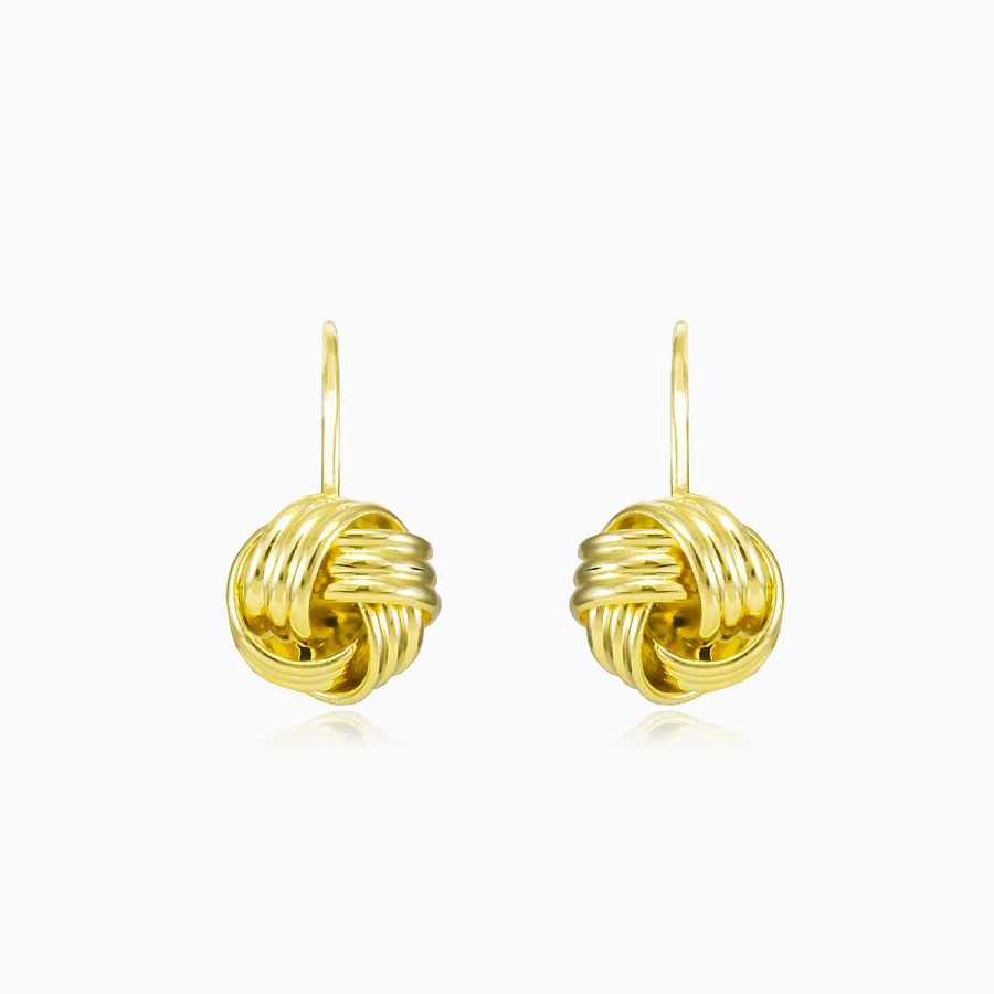 Woman Monte Cristo | Knotted Drop Gold Earrings