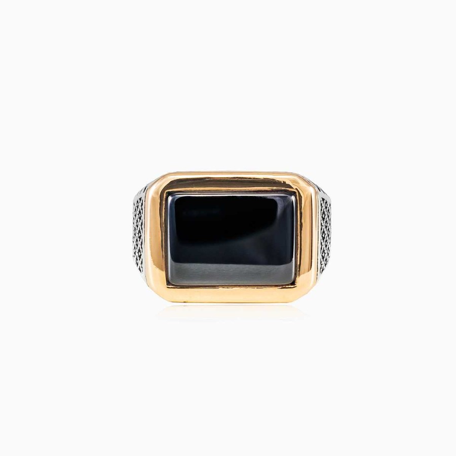 Woman Monte Cristo | Wide Detailed Onyx Ring