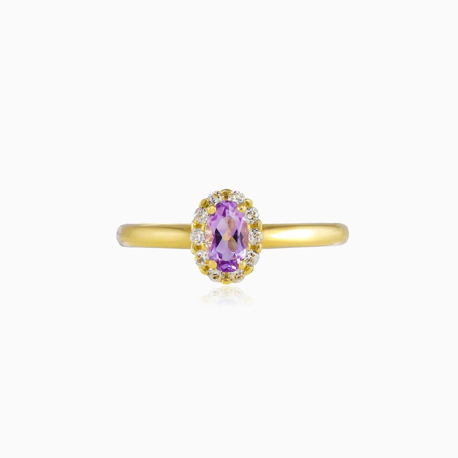 Woman Monte Cristo | Bold Oval Amethyst Gold Ring