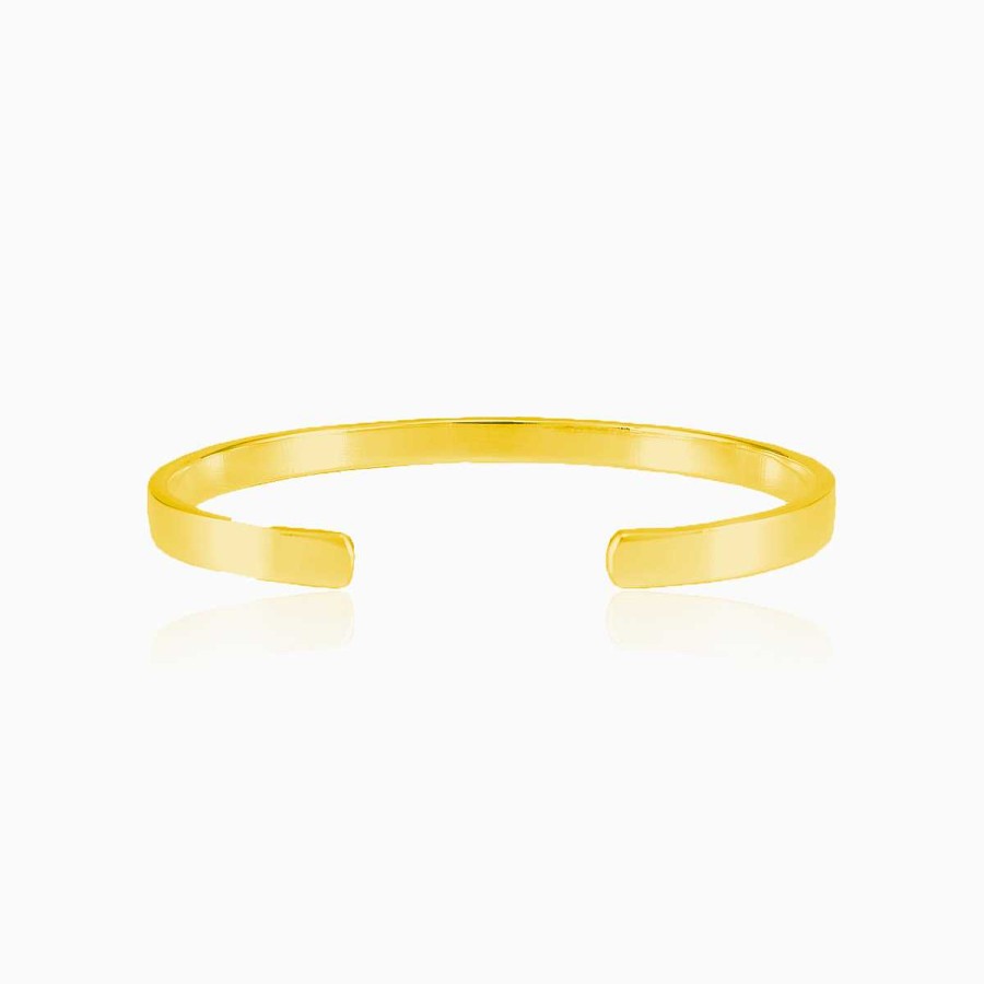 Woman Monte Cristo | Plain Gold Cuff Bracelet