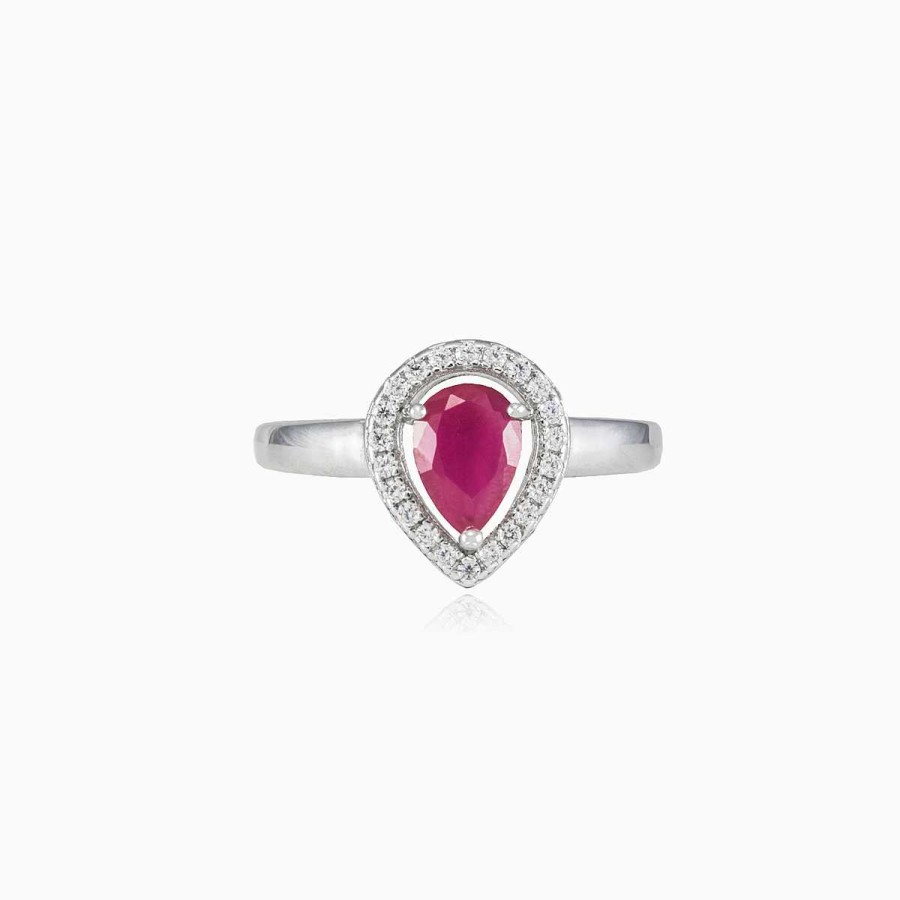 Woman Monte Cristo | Pear Ruby Ring