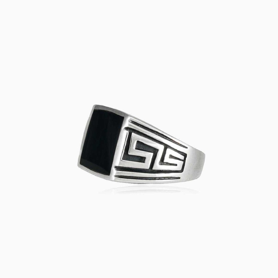 Man Monte Cristo | Wide Greek Pattern Ring