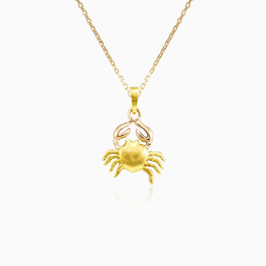 Woman Monte Cristo | Gold Cancer Zodiac Sign Pendant