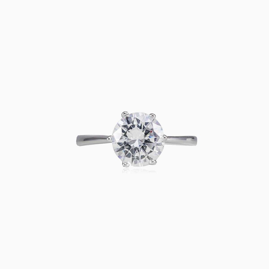 Woman Monte Cristo | Classic Six Prong Silver Ring