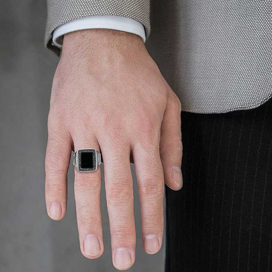 Man Monte Cristo | Dot Onyx Ring