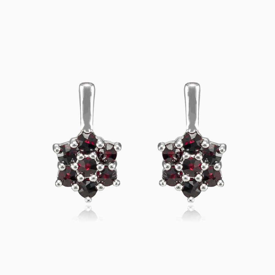 Woman Monte Cristo | Garnet Flower Earrings