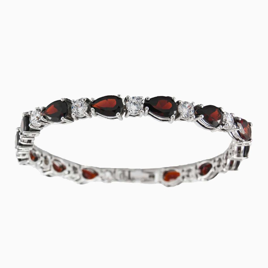 Woman Monte Cristo | Pear Cut Garnet Bracelet