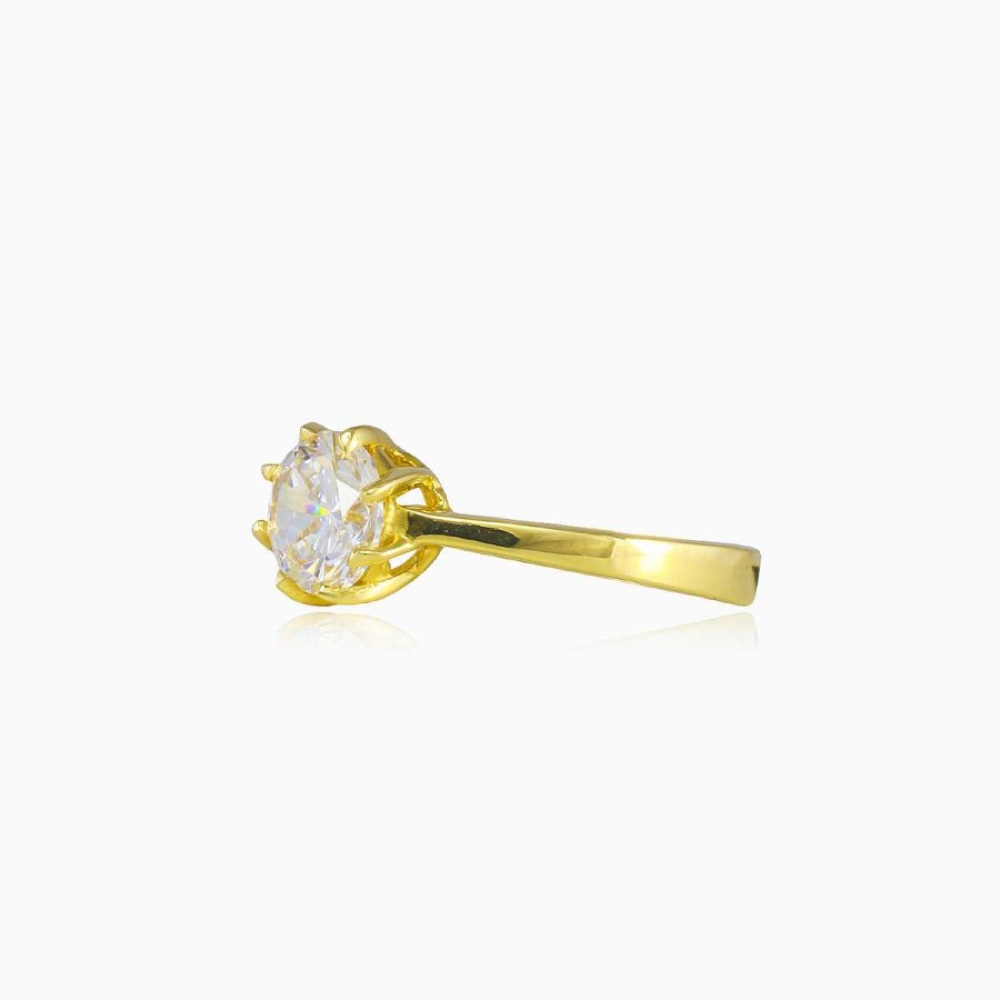 Woman Monte Cristo | Eight Prong Gold Ring