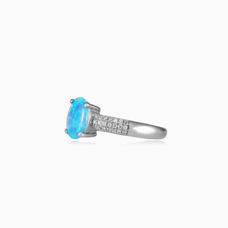 Woman Monte Cristo | Accent Blue Opal Ring