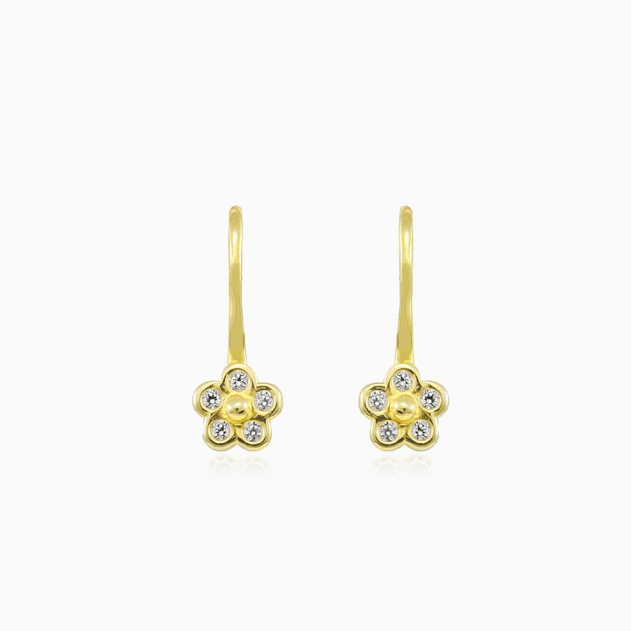 Woman Monte Cristo | Petite Gold Flower Earrings