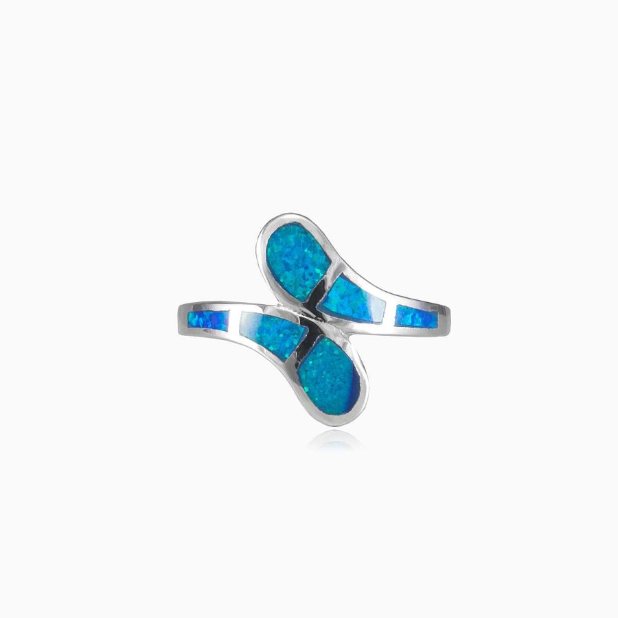 Woman Monte Cristo | Soft Twisted Blue Opal Ring