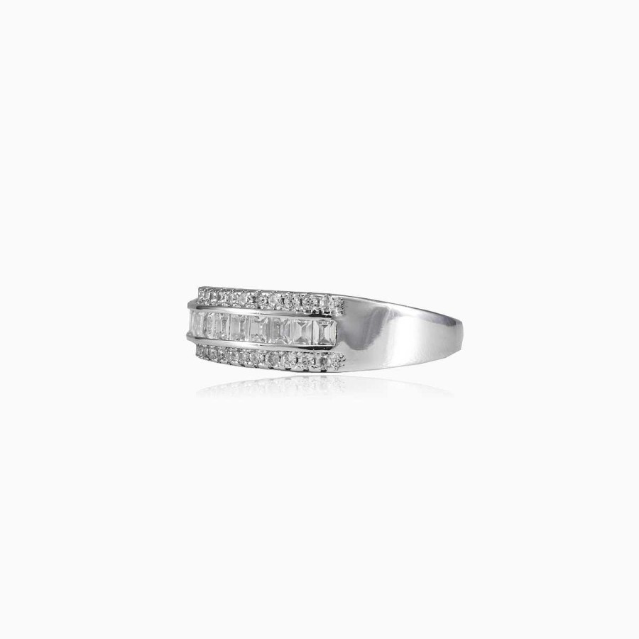 Woman Monte Cristo | Baguette Silver Band Ring