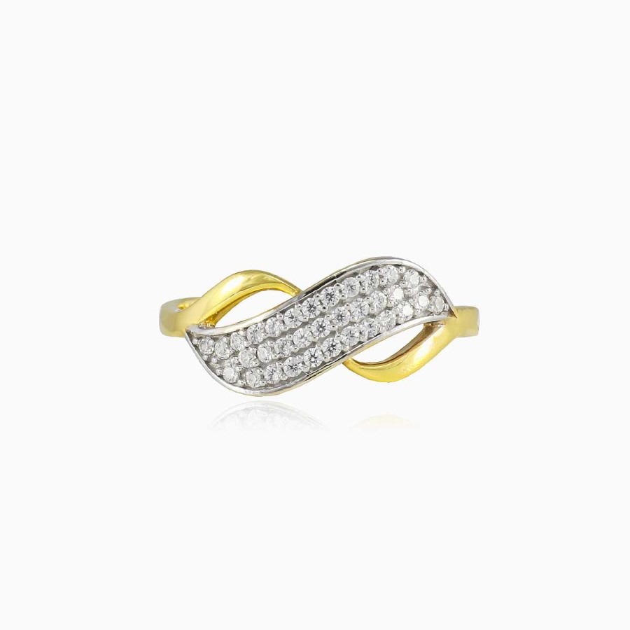 Woman Monte Cristo | Infinity Gold Ring With Three Crystal Rows