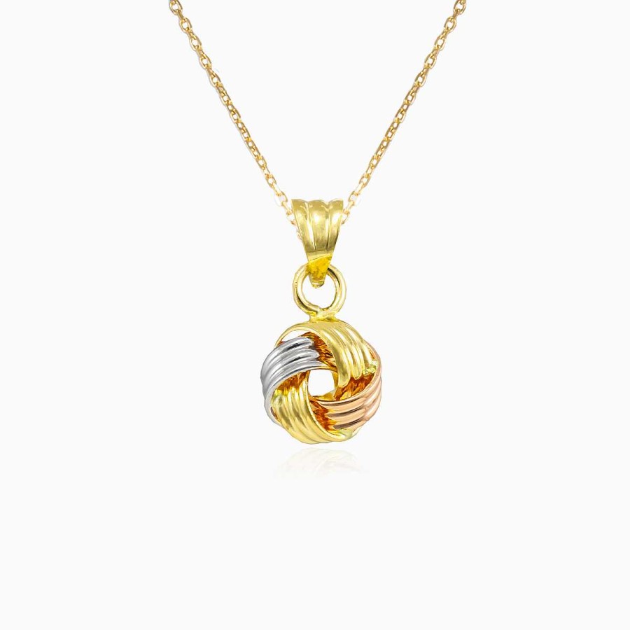 Woman Monte Cristo | Tricolor Knot Gold Pendant