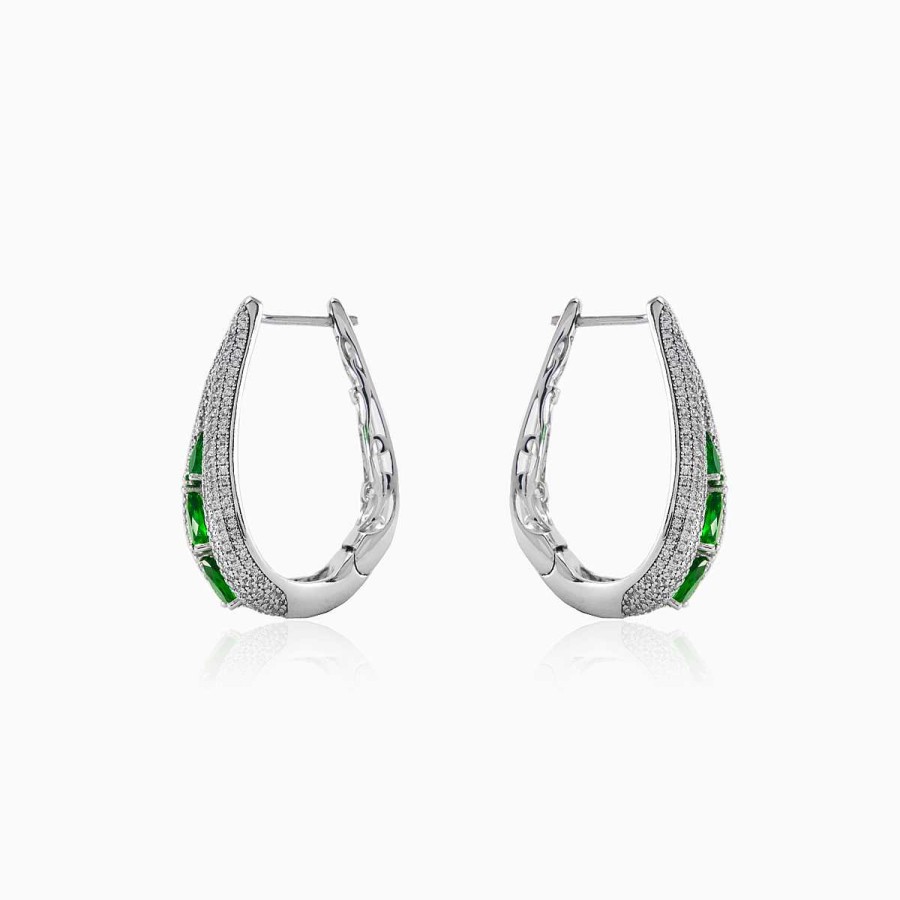 Woman Monte Cristo | Silver Earrings With Green Quartz