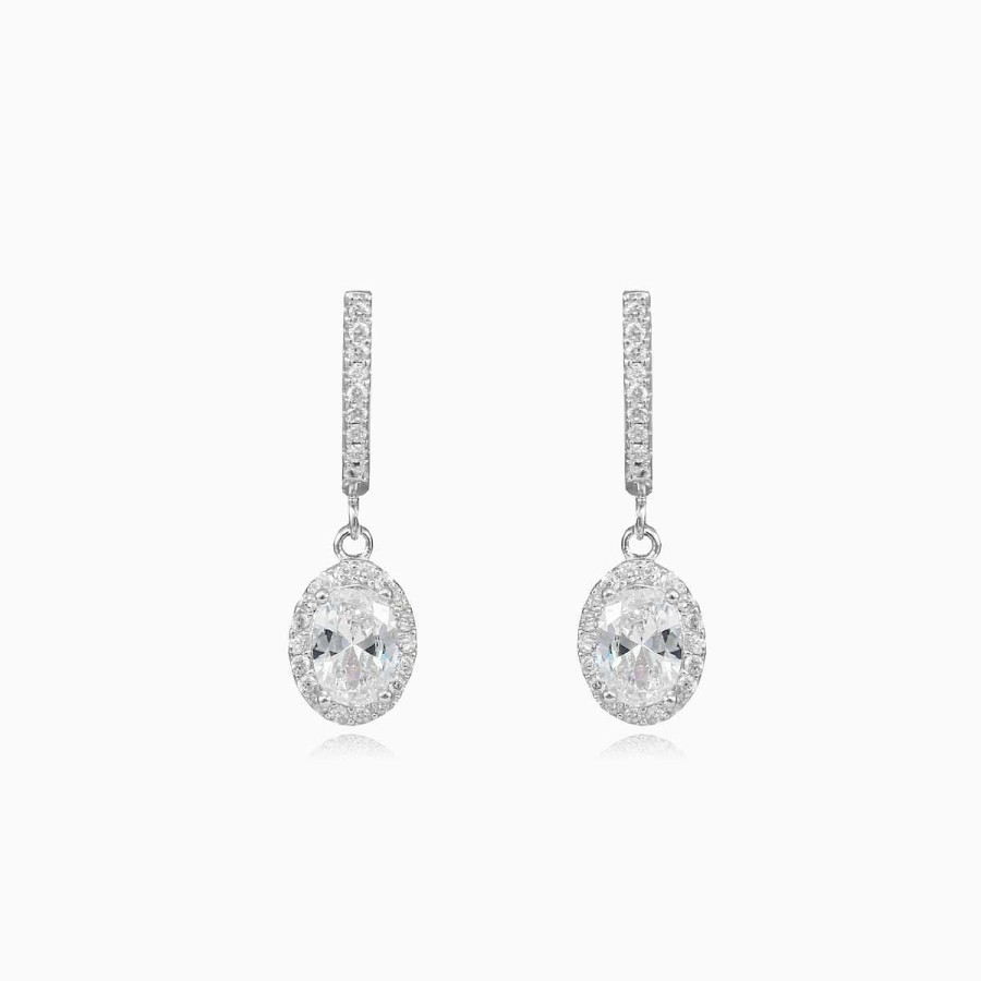 Woman Monte Cristo | Dangling Halo Oval Earrings