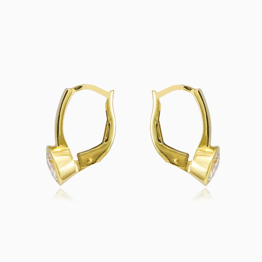 Woman Monte Cristo | Bezel Gold Crystal Earrings