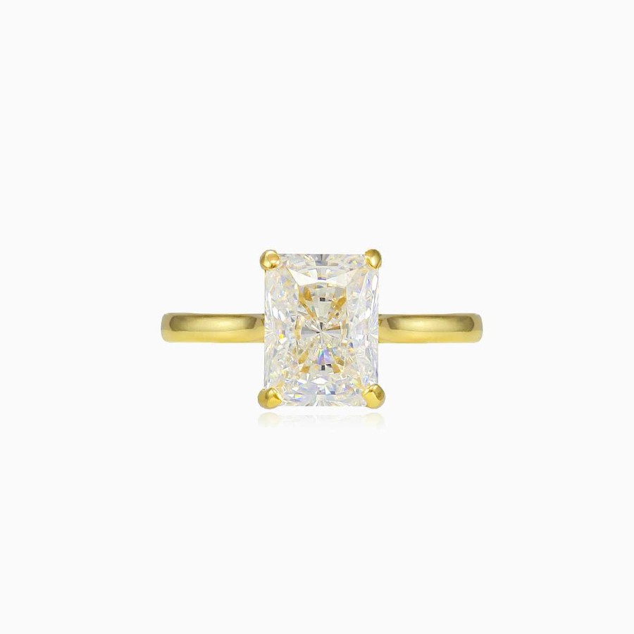 Woman Monte Cristo | Radiant Crystal Gold Ring