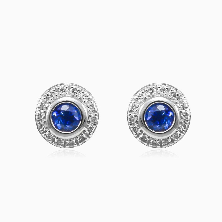 Woman Monte Cristo | Sapphire And Diamond Gold Studs