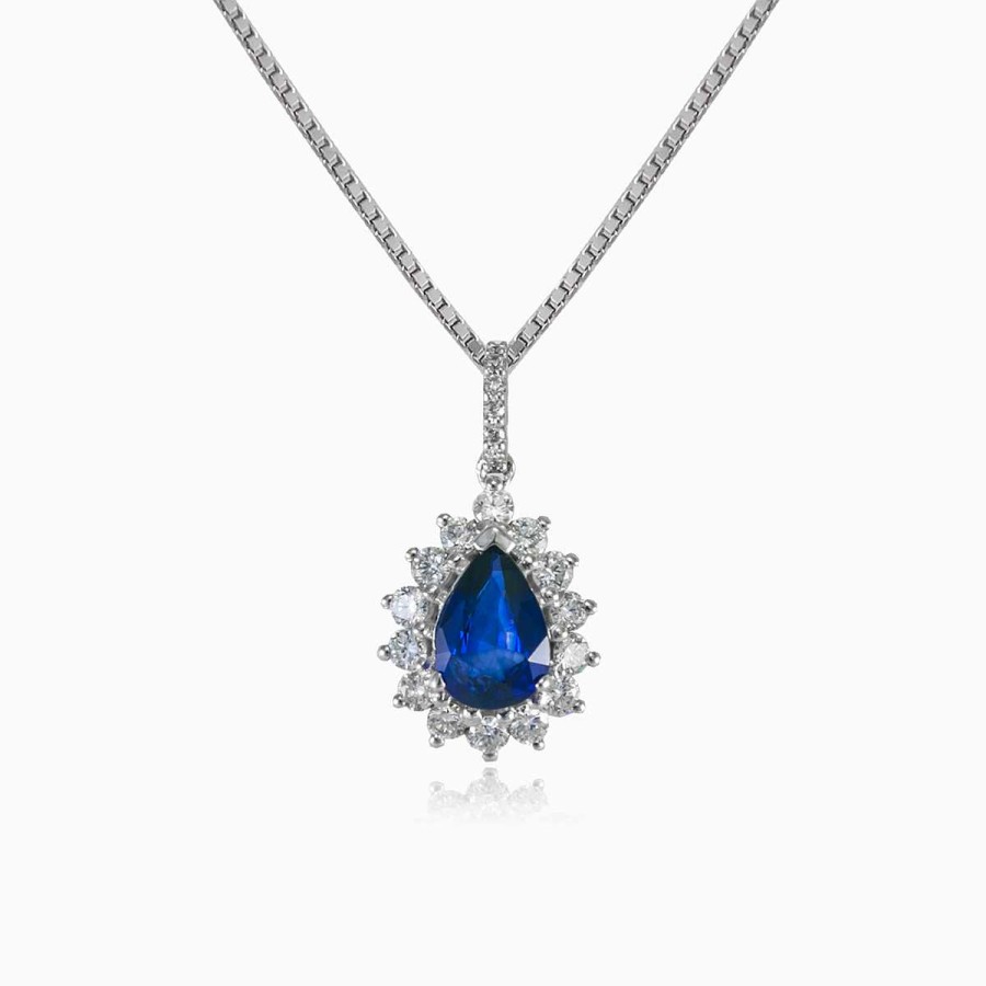 Woman Monte Cristo | Royal Pear Sapphire Necklace