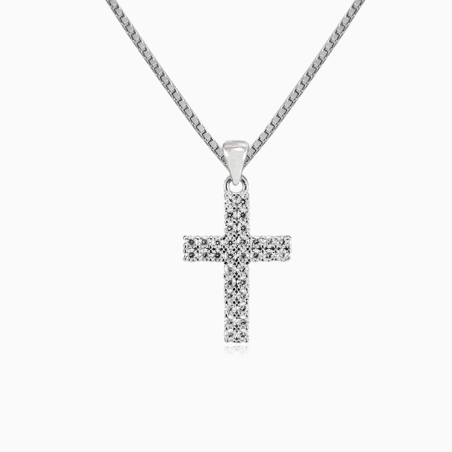 Woman Monte Cristo | Tiny Two Crystal Lines Cross