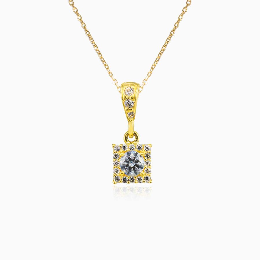 Woman Monte Cristo | Square Gold Pendant