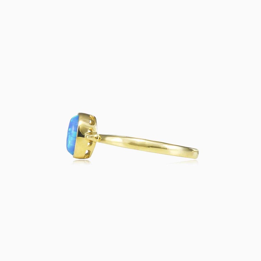 Woman Monte Cristo | Simple Blue Opal Gold Ring