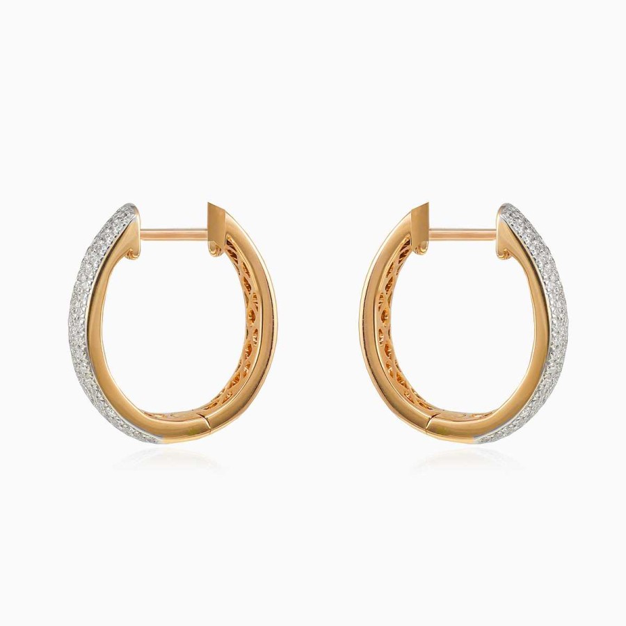 Woman Monte Cristo | Pave Rose Gold Diamond Earrings