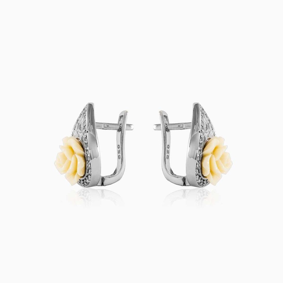 Woman Monte Cristo | White Rose Earrings