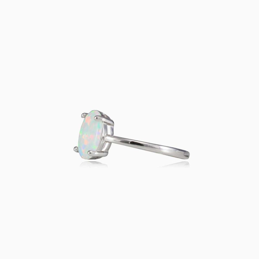 Woman Monte Cristo | Flat White Opal Ring