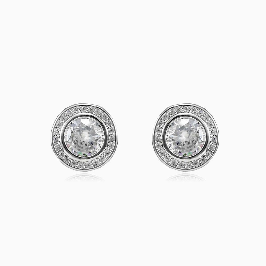 Woman Monte Cristo | Bezel Round Stud Earrings