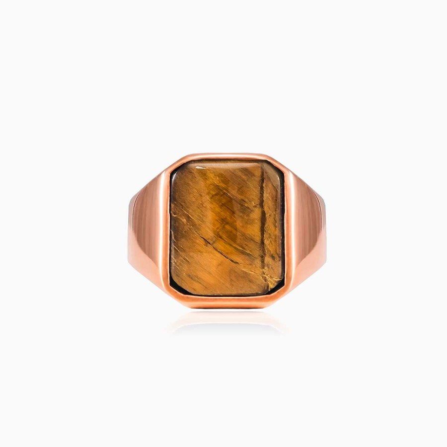 Woman Monte Cristo | Rose Gold Plated Tiger Eye Ring