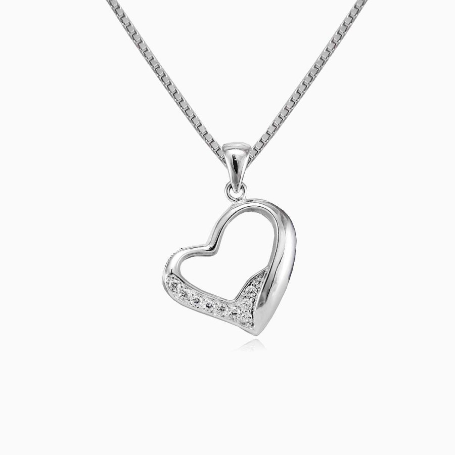 Woman Monte Cristo | Side Crystal Heart Pendant