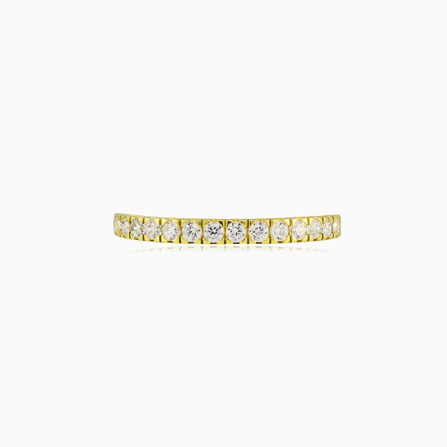 Woman Monte Cristo | Thin Crystal Gold Band