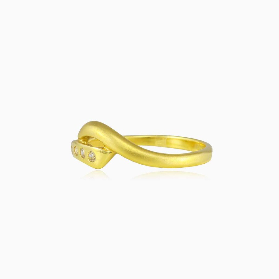 Woman Monte Cristo | Mat And Crystal Gold Ring