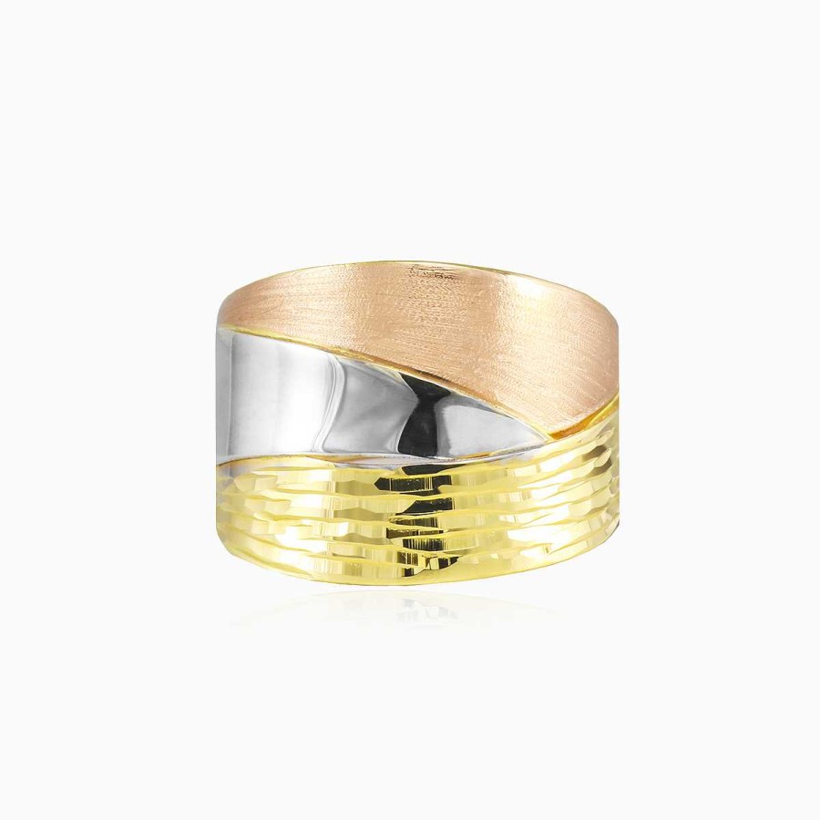 Woman Monte Cristo | Broad Three Gold Ring