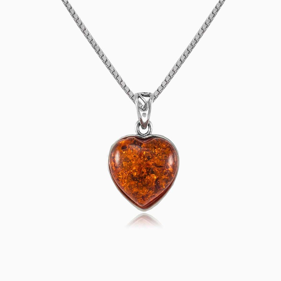 Woman Monte Cristo | Amber Heart Pendant