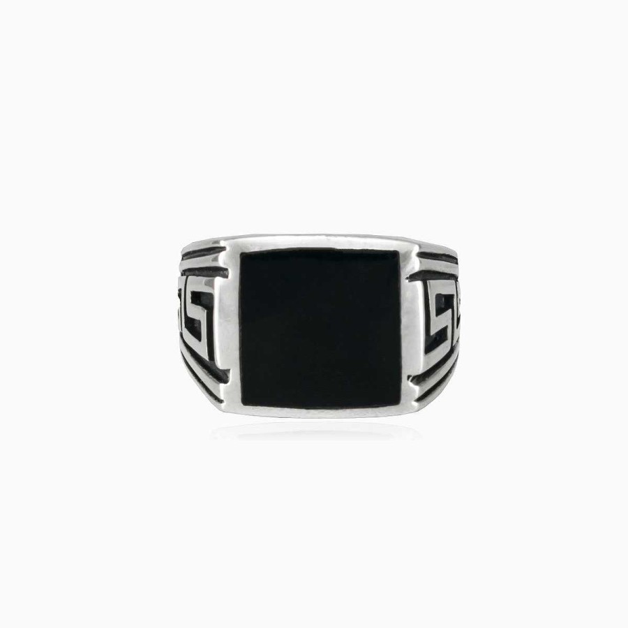 Man Monte Cristo | Wide Greek Pattern Ring