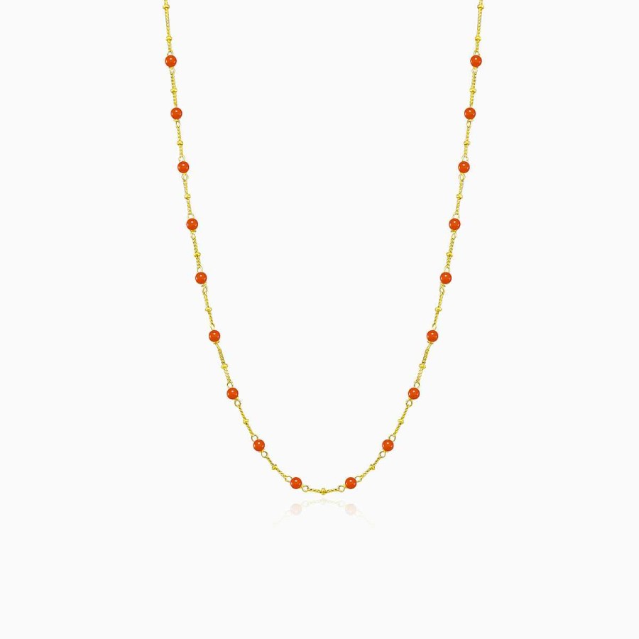 Woman Monte Cristo | Minimalistic Gold Coral Necklace