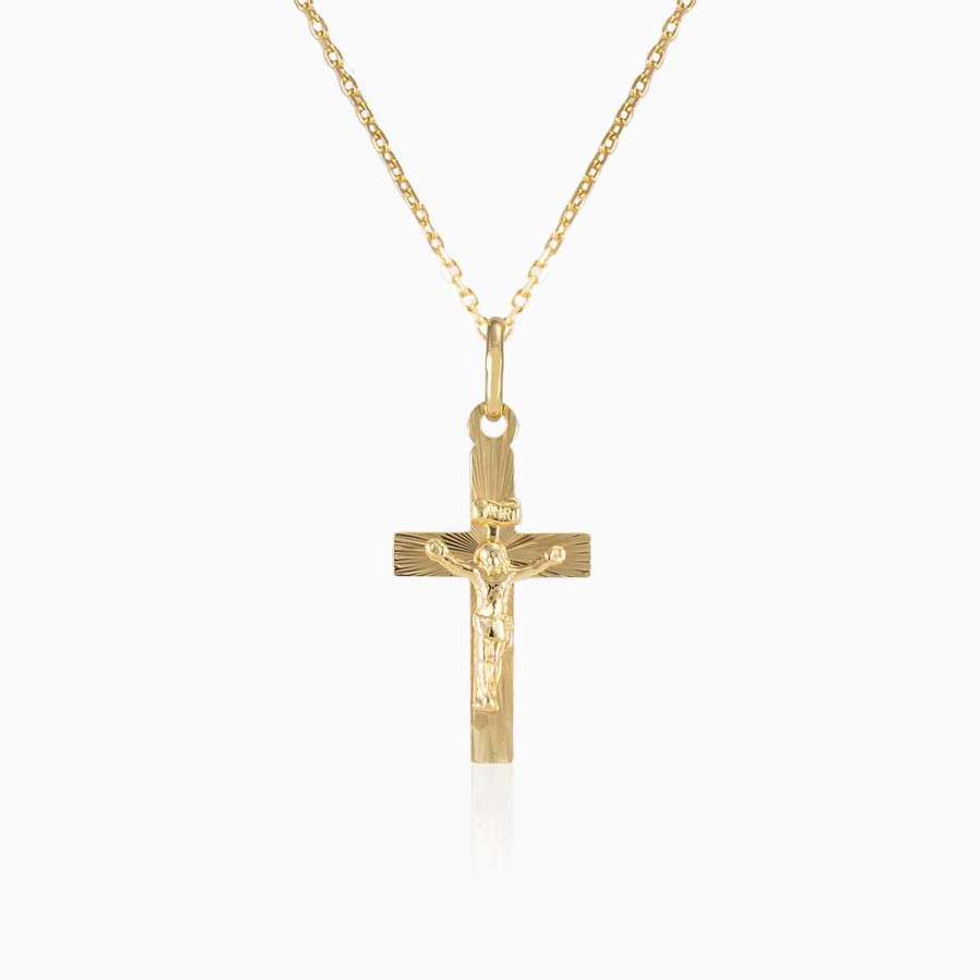 Woman Monte Cristo | Crucifix Yellow Gold Pendant