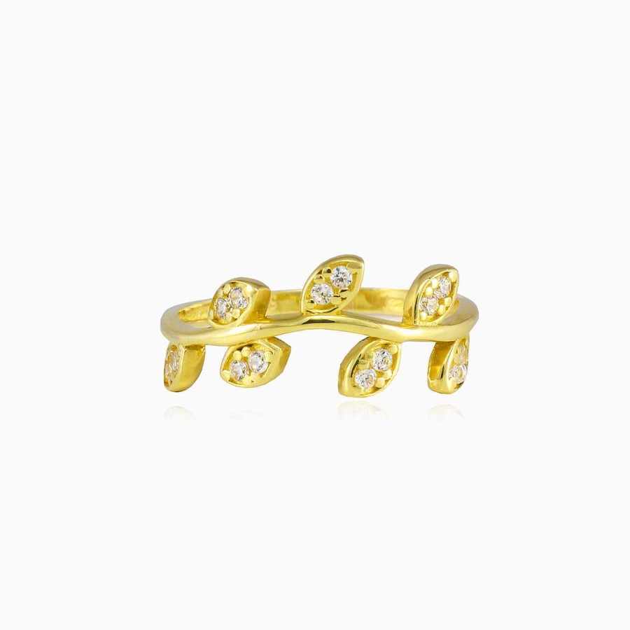 Woman Monte Cristo | Leafy Gold Ring