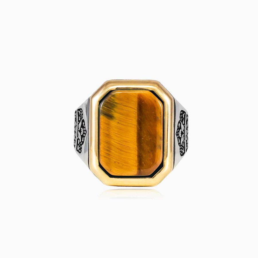 Man Monte Cristo | Rectangle Tiger Eye Ring