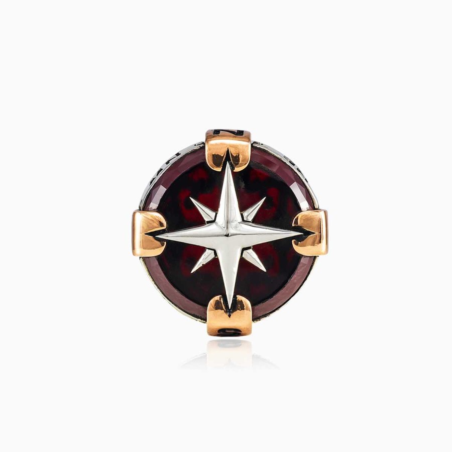 Man Monte Cristo | Red Agate Rose Wind Ring